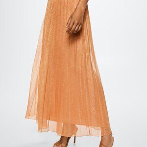 Mango peach gold glitter maxi skirt